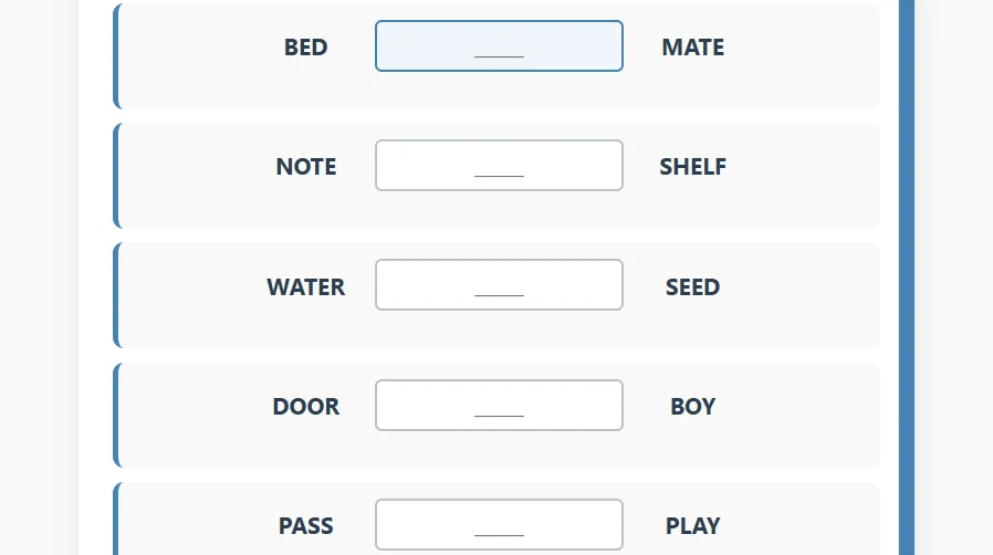 Compound Words test preview