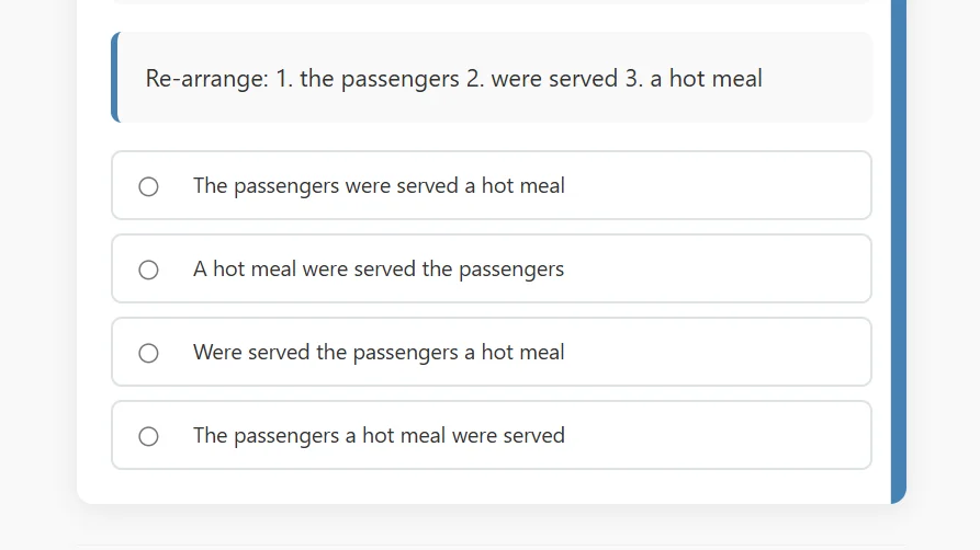 English Language test preview